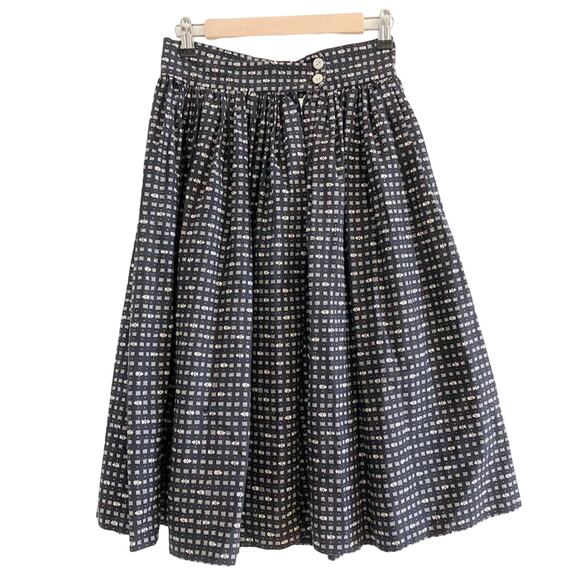 Handmade Floral Midi Skirt Cottagecore Vintage Skirt - Picture 3 of 6